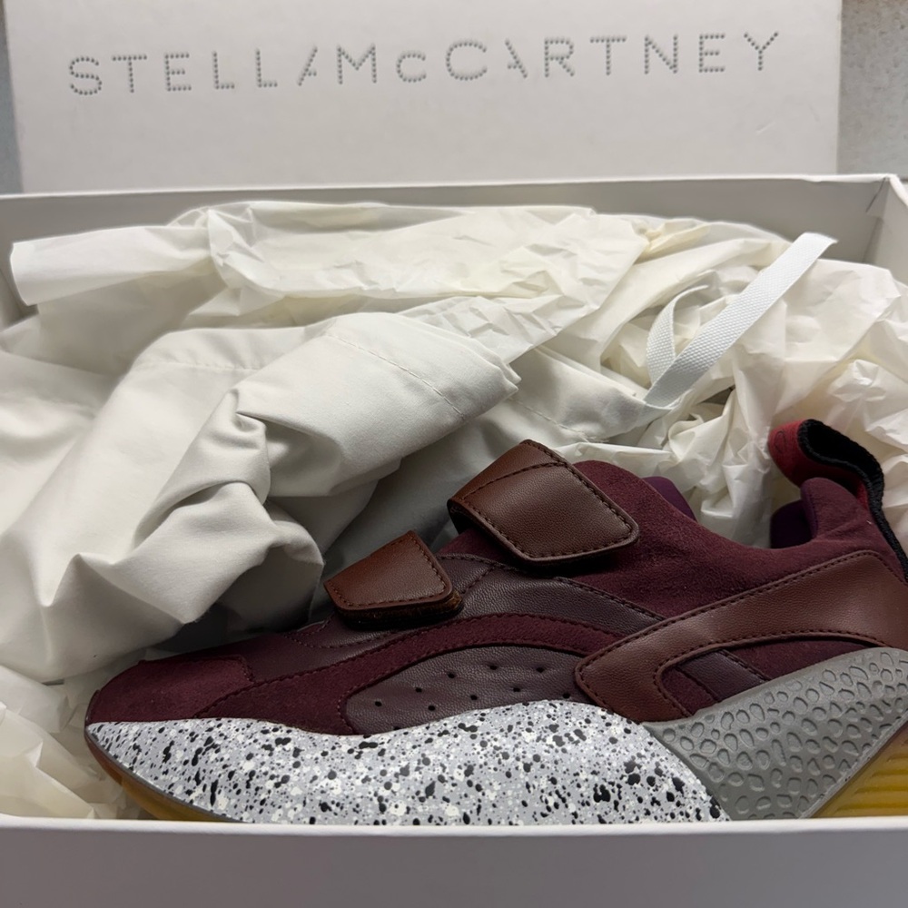 Stella McCartney Maroon and Chestnut Athletic Sneakers